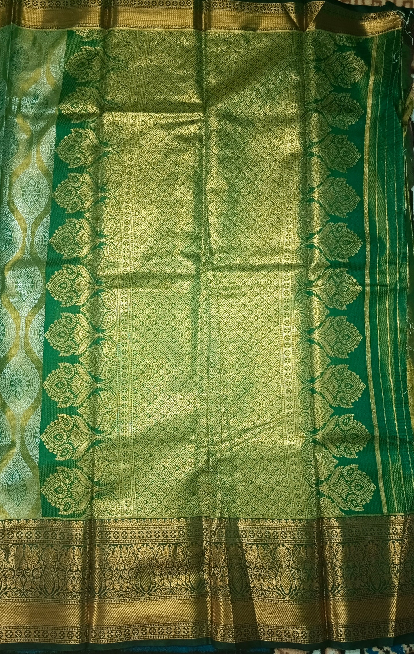 Green Swarnika Vegan bridal silk saree JA25313