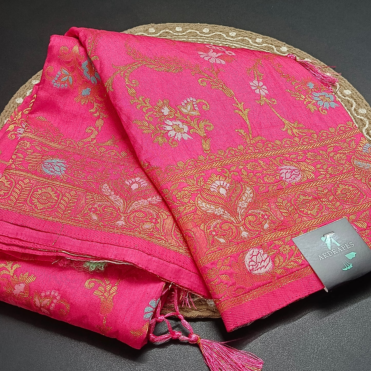 Pink Anaamika vegan kaddi georgette saree MA25272