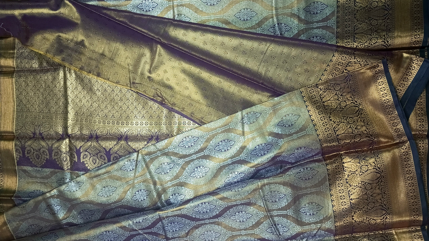 Purple Swarnika Vegan bridal silk saree JA25312