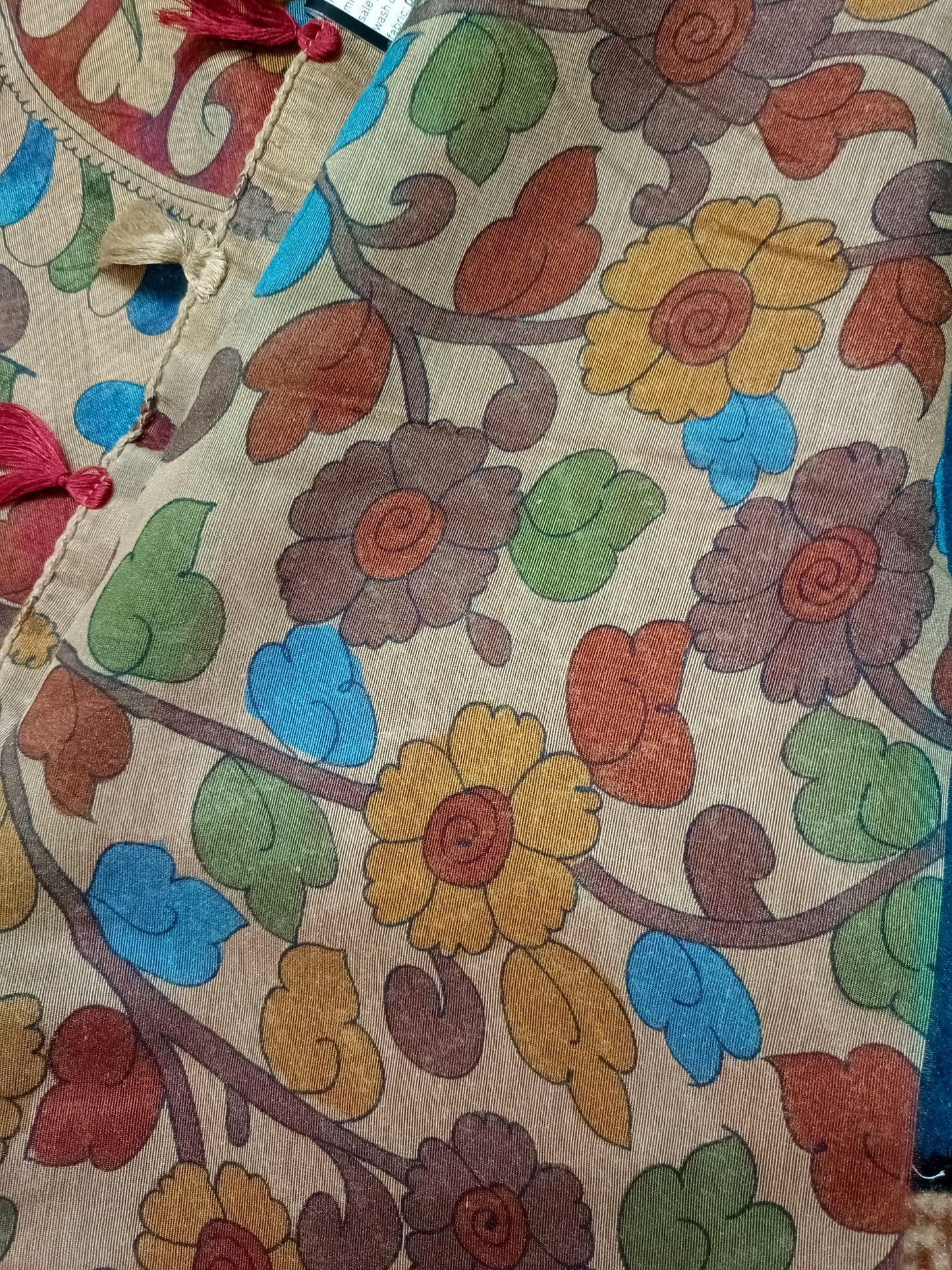 Red Fushion bandhini Kalamkari Malai cotton saree HA25416