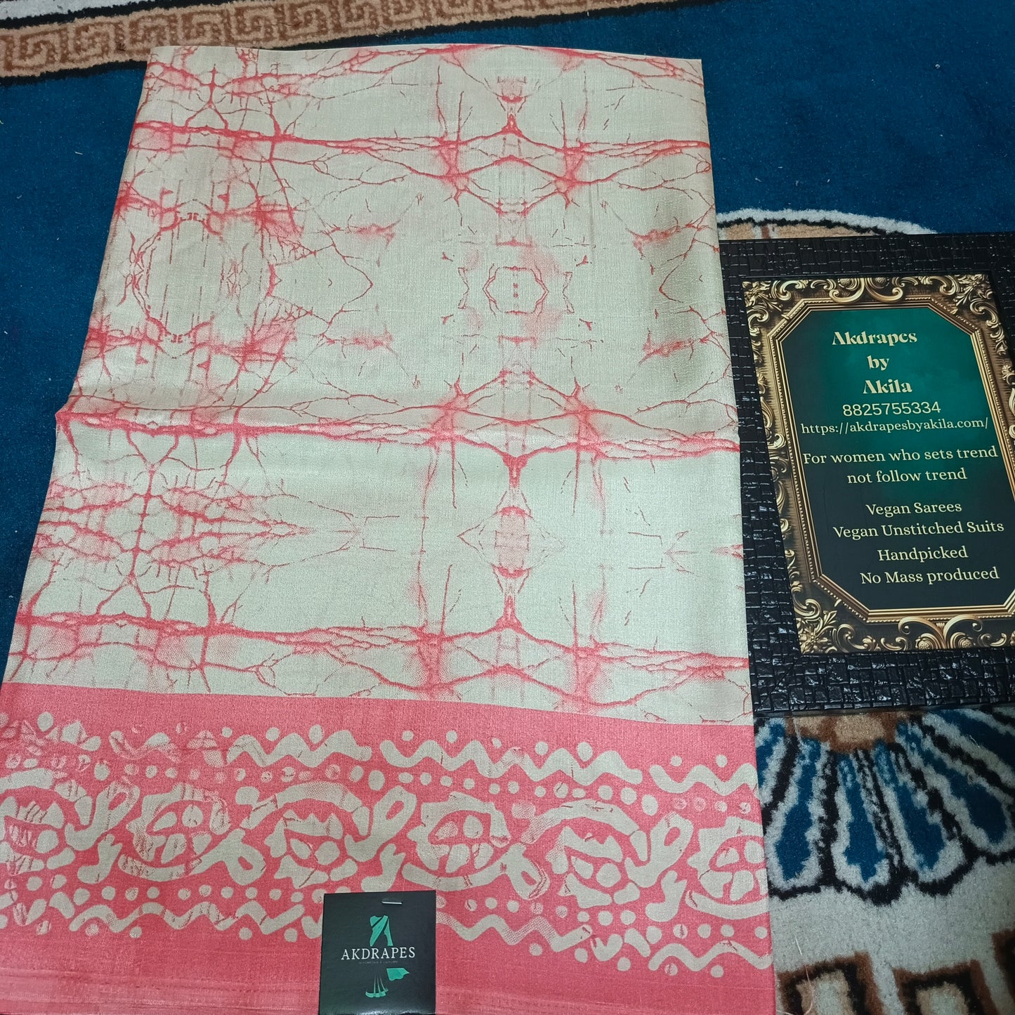 Peach Vriddhi silk vol 5 Batik vegan tussar crepe digital saree SA25651