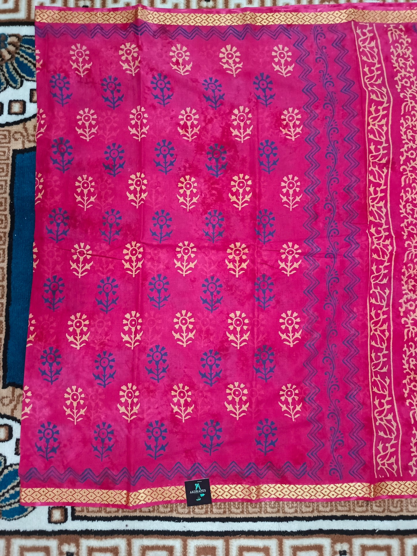 Pink Pina cola Vol 2 Vegan mull cotton saree HA25484