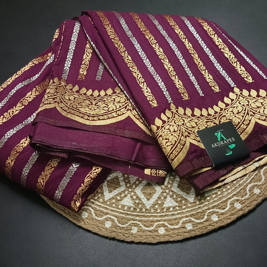 Wine Kanakavalli Premium vegan kaddi georgette saree MA25235