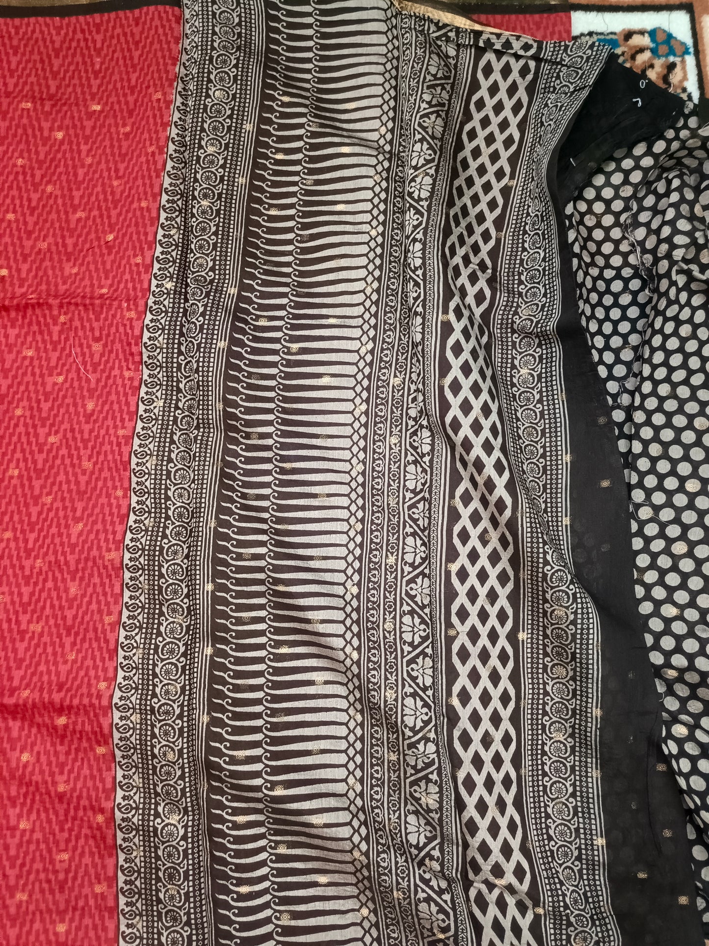 Red Bamboo zari Vegan Chanderi cotton saree HA25463