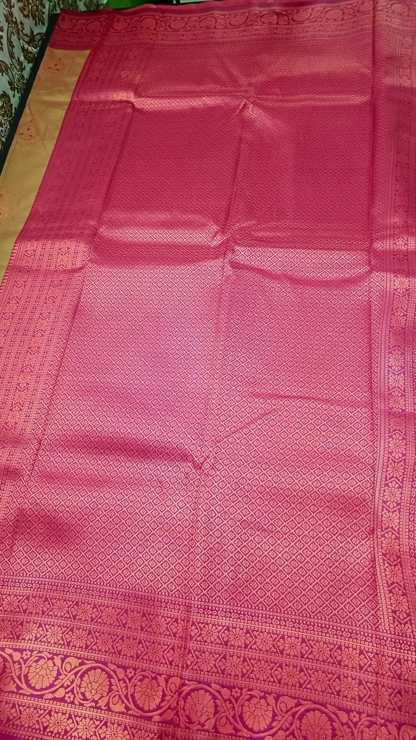 Green Majenta Anantha vastra Vegan Kanchi soft silk saree MA25116