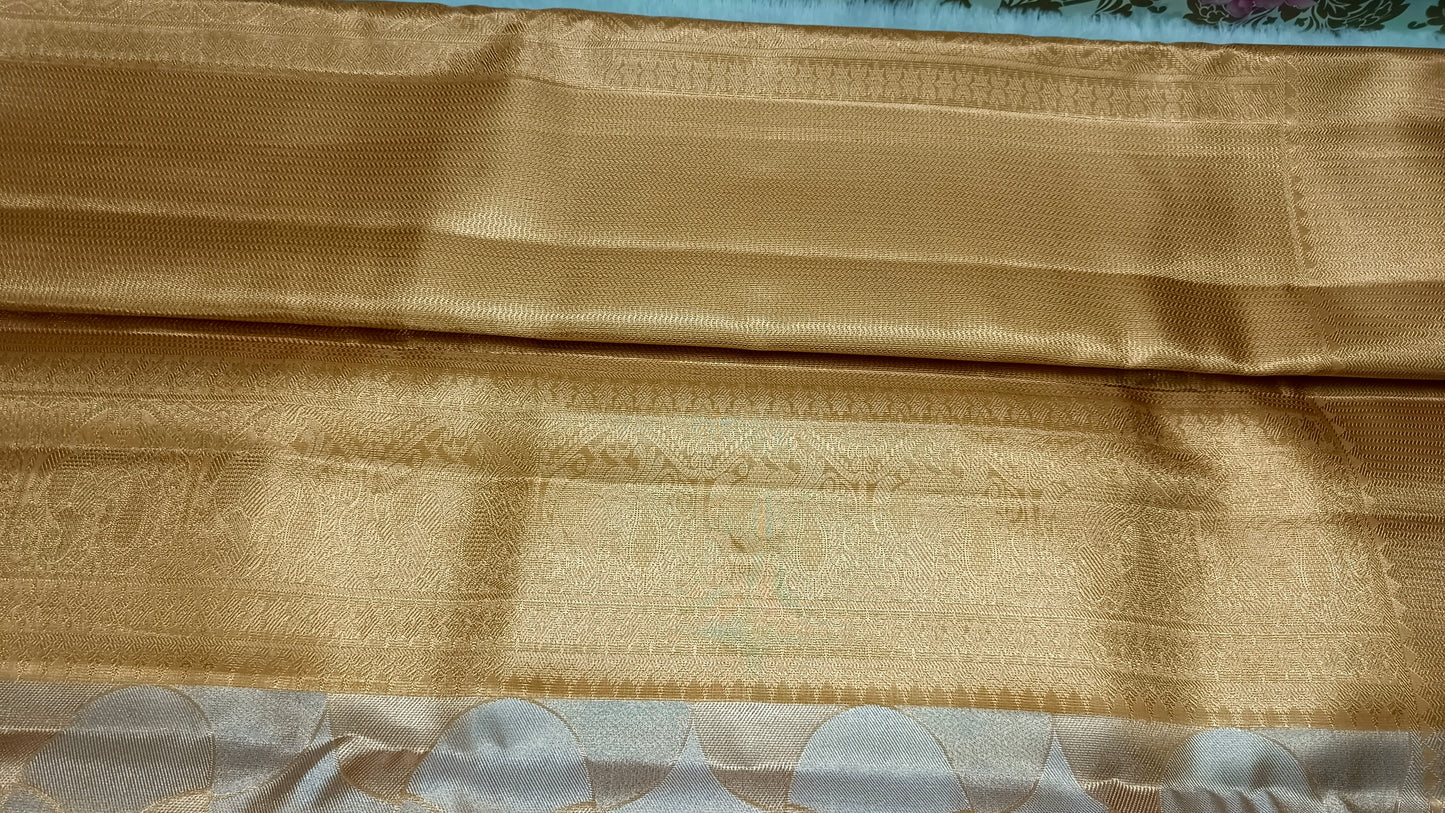 Gold Radiance Heritage vegan self tissue kanchi silk saree LA25938