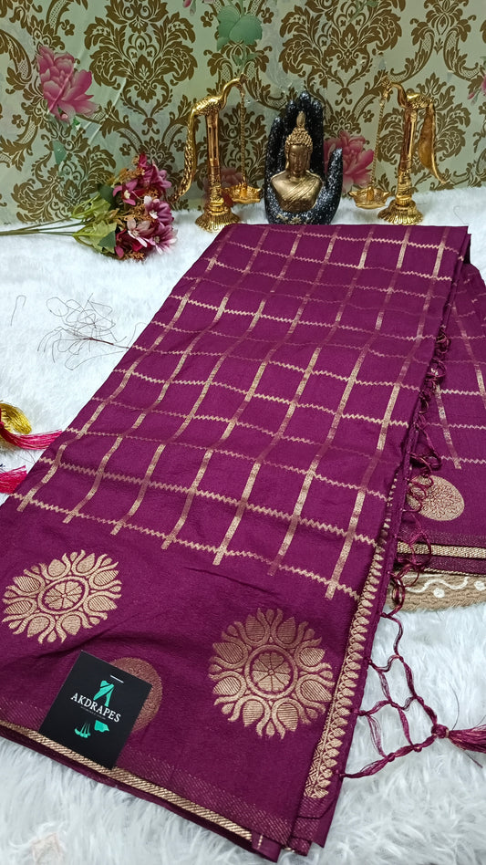 Wine Sudar Chakkram vegan kaddi georgette saree MA25093