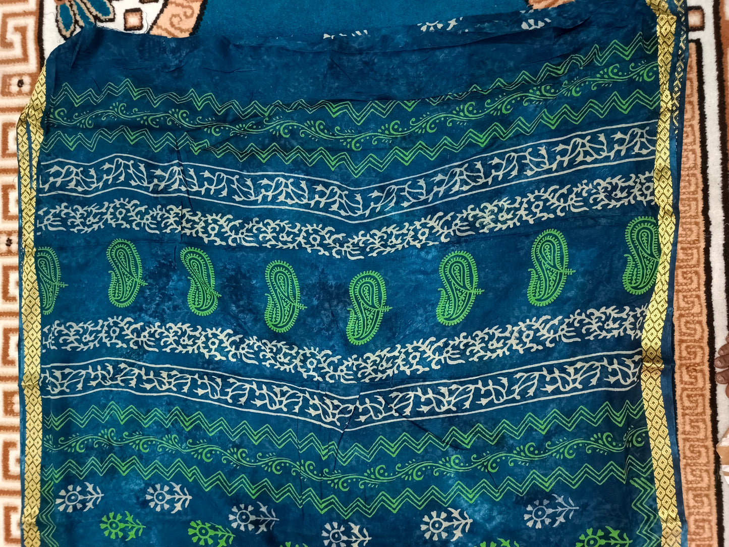 Blue Pina cola Vol 2 Vegan mull cotton saree HA25486