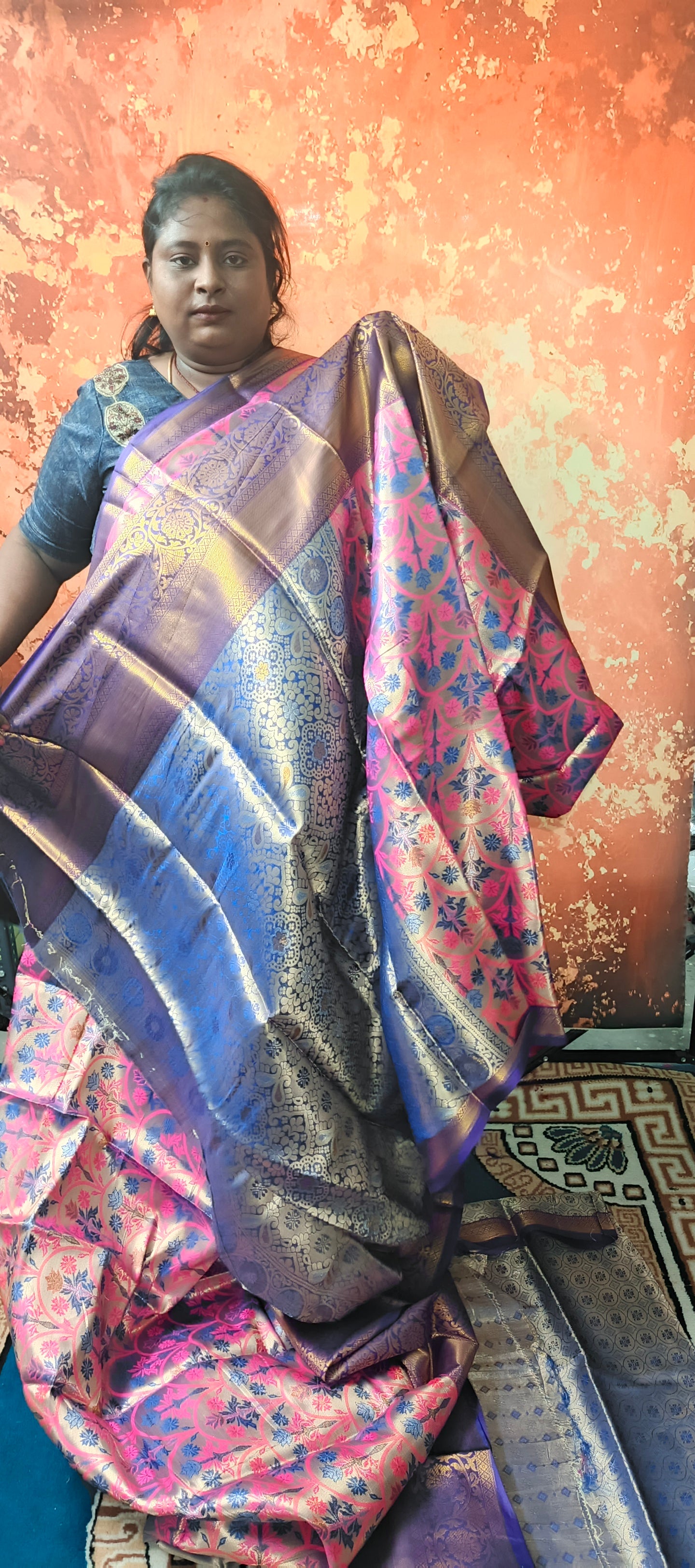 TIssue Tales Meenakari vegan bridal katan tissue saree kanchi inspiredJA25301
