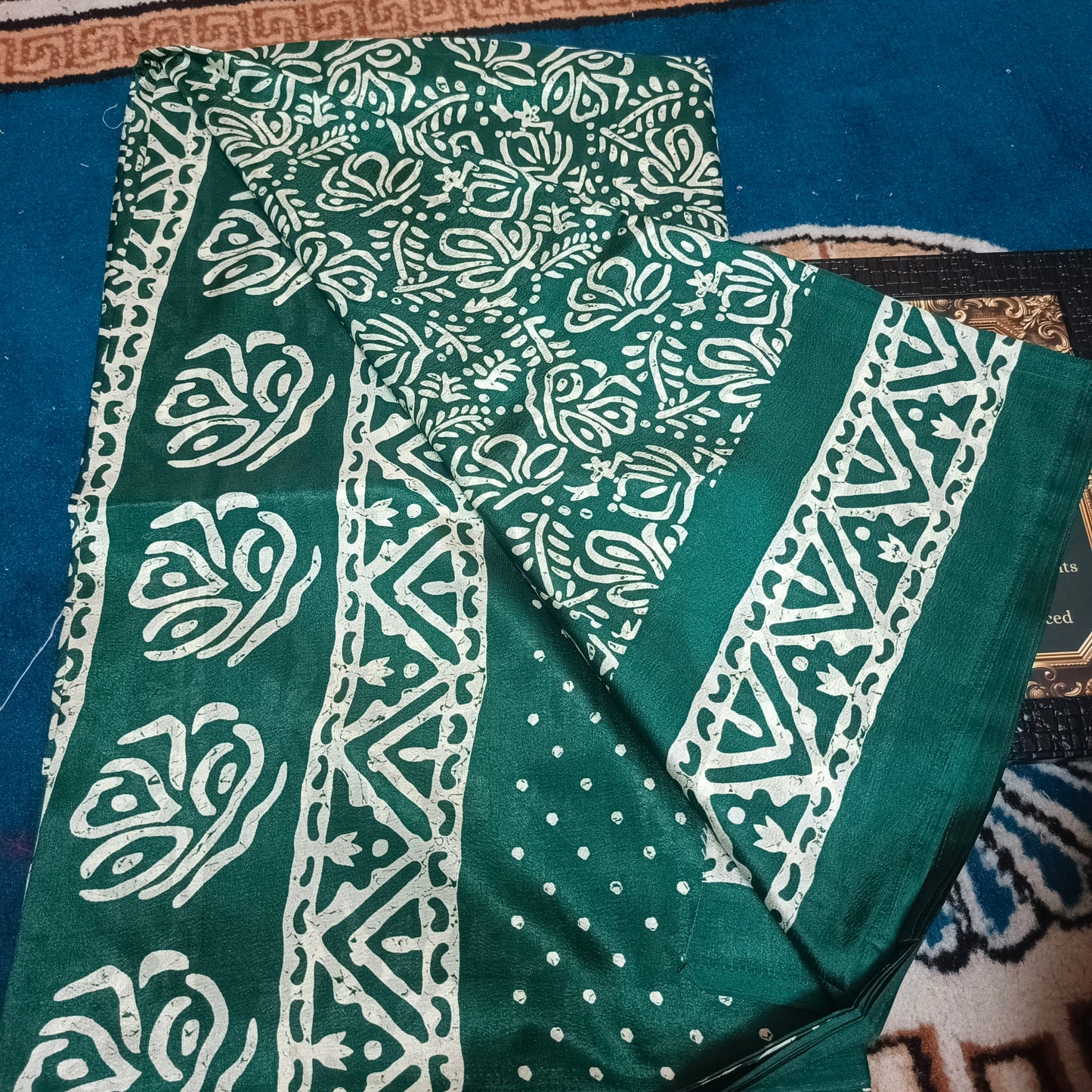 Green Kashmiri vegan crepe Silk vol 05 SA25675